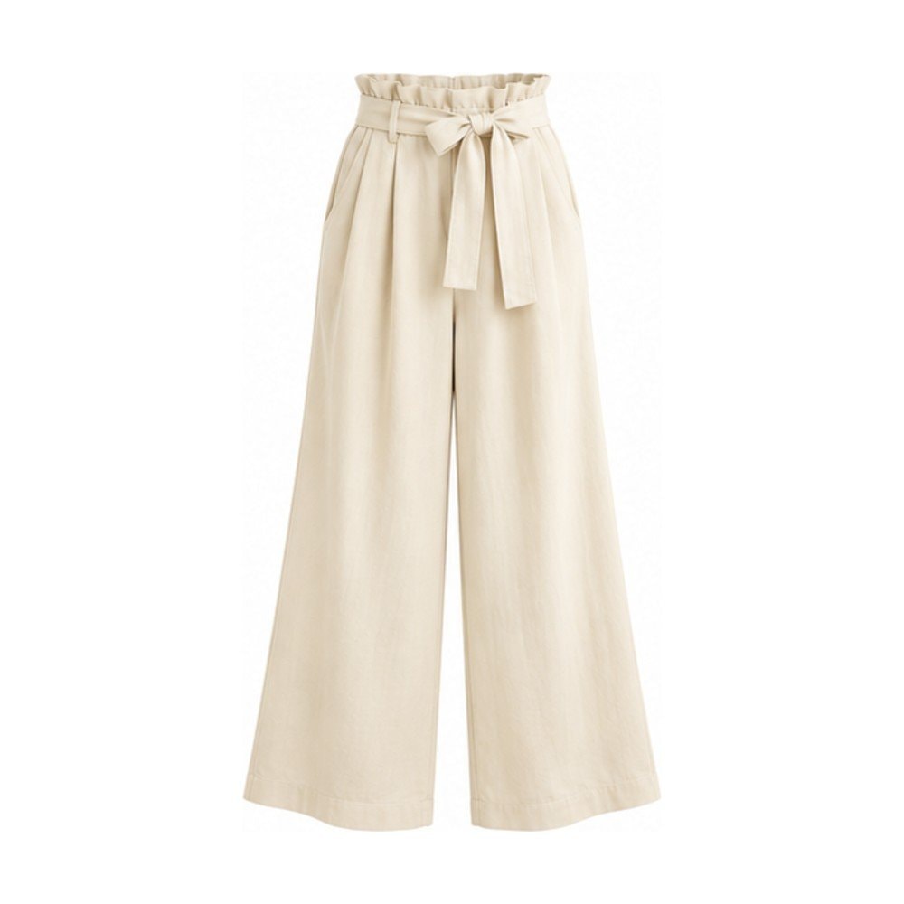 Paperbag Waist Wide-Leg Pants