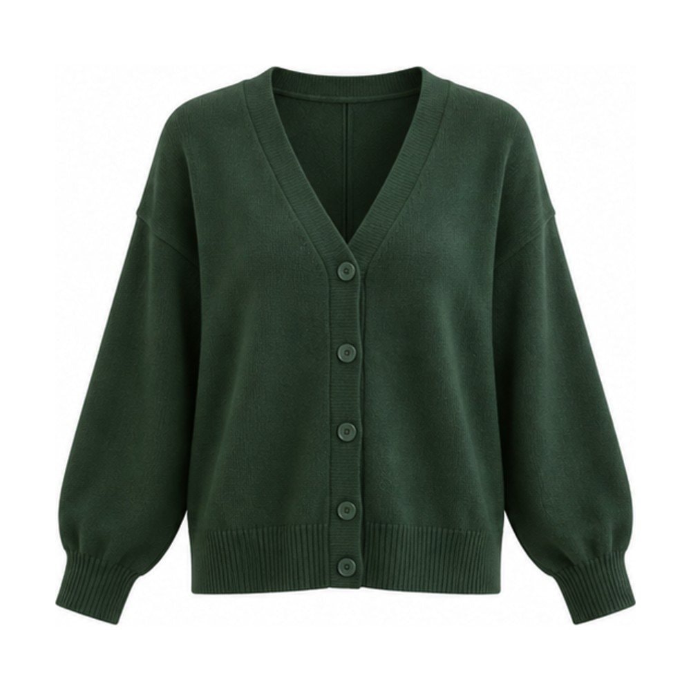 V-Neck Button-Up Cardigan