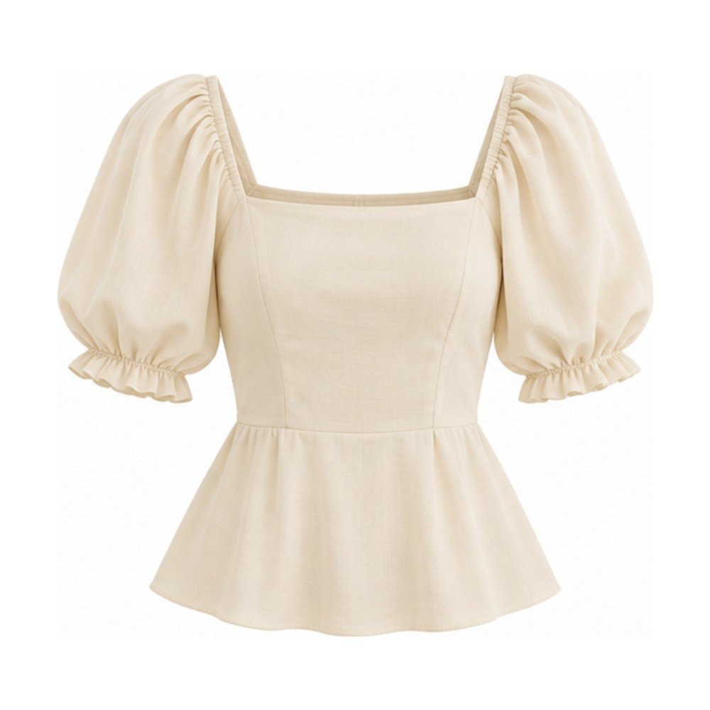 Puff Sleeve Square Neck Blouse
